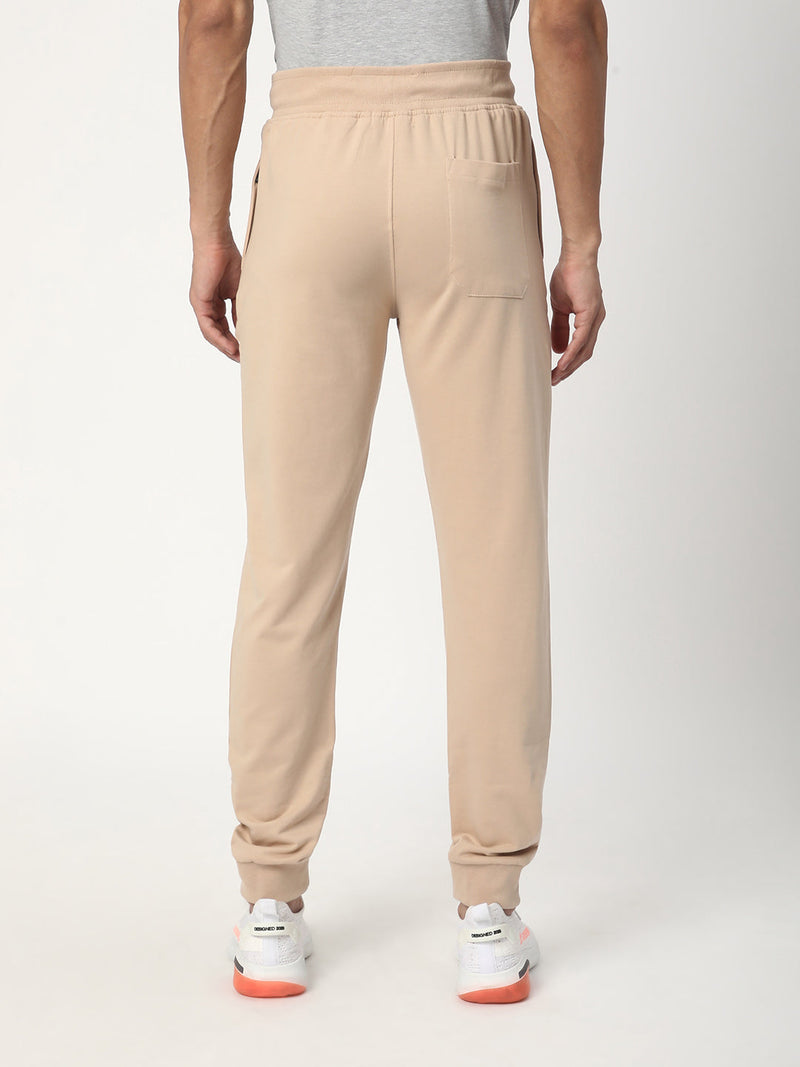 Stitch Hub Beige Loop knit Joggers for Men