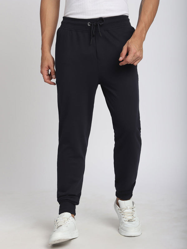 Stitch Hub Navy Loop knit Joggers for Men