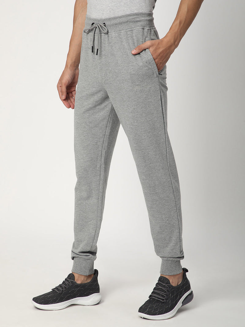 Stitch Hub Grey Loop knit Joggers for Men