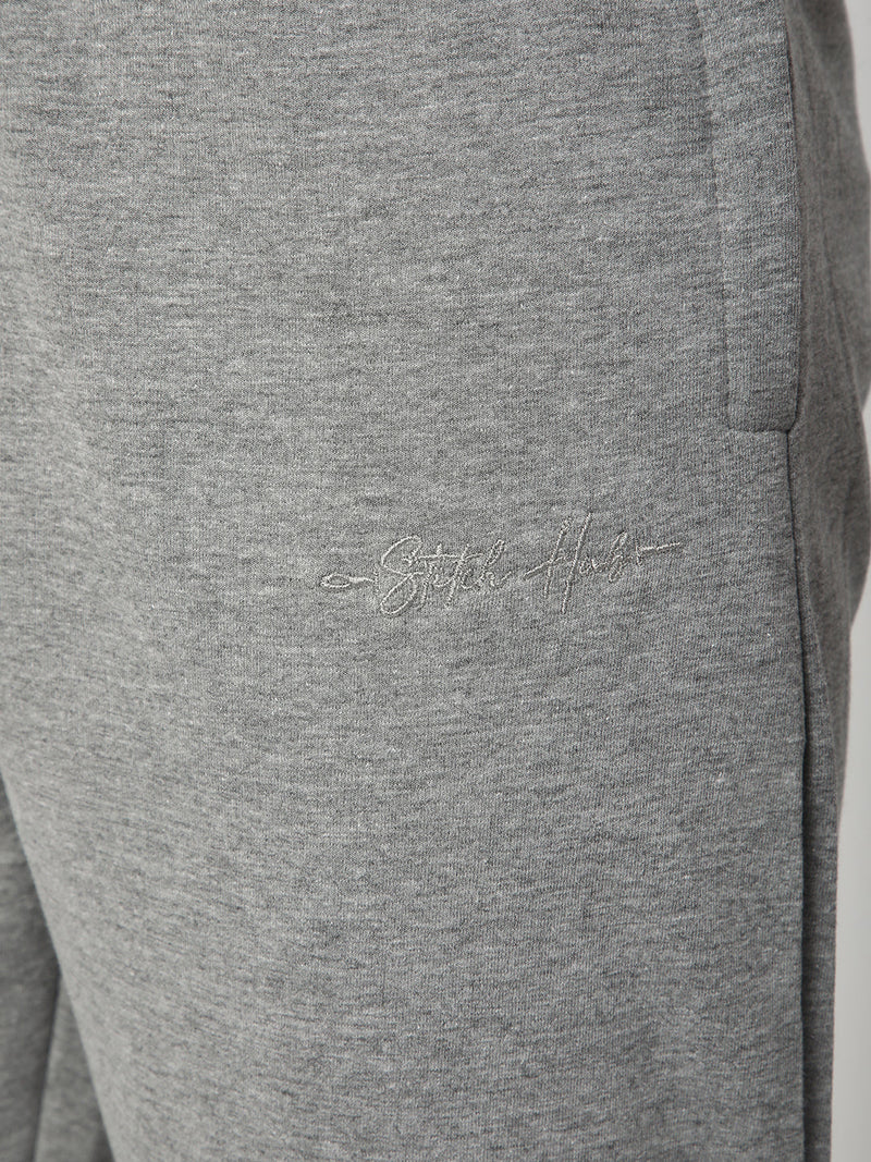 Stitch Hub Grey Loop knit Joggers for Men