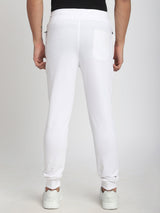 Stitch Hub White Loop knit Joggers for Men