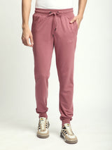 Stitch Hub Rose Pink Loop knit Joggers for Men