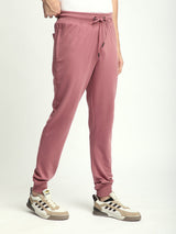 Stitch Hub Rose Pink Loop knit Joggers for Men