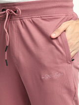 Stitch Hub Rose Pink Loop knit Joggers for Men