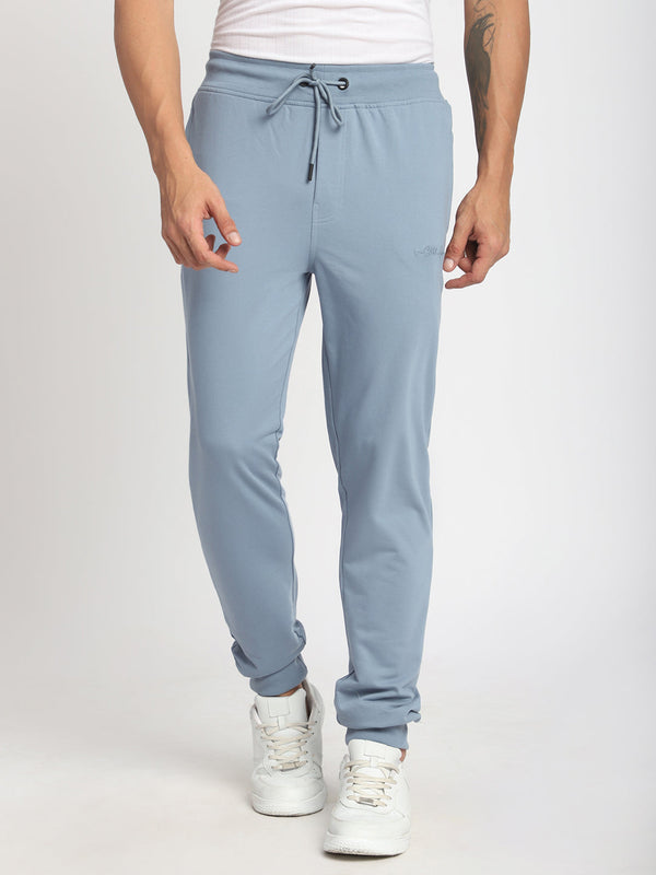 Stitch Hub Blue Loop knit Joggers for Men