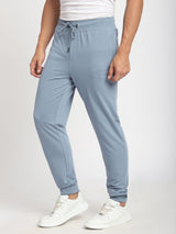 Stitch Hub Blue Loop knit Joggers for Men