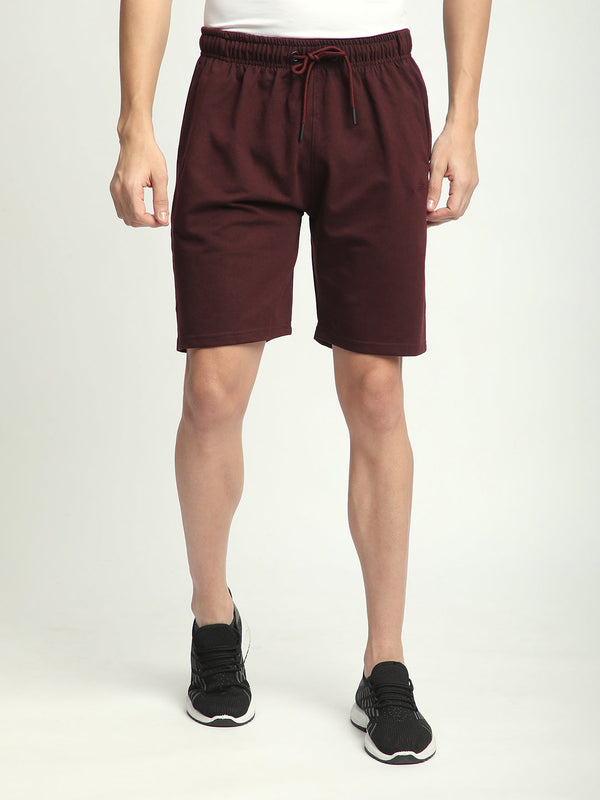 Stitch Hub Wine Loop knit Shorts for Men