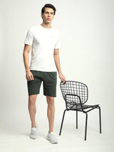 Stitch Hub Olive Loop knit Shorts for Men