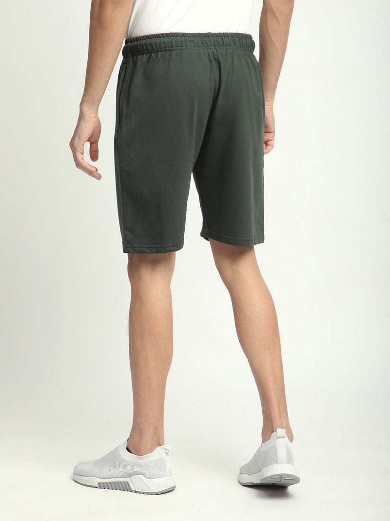 Stitch Hub Olive Loop knit Shorts for Men