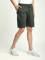 Stitch Hub Olive Loop knit Shorts for Men