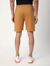 Stitch Hub Tan Loop knit Shorts for Men