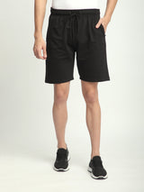 Stitch Hub Black Loop knit Shorts for Men