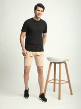 Stitch Hub Beige Loop knit Shorts for Men