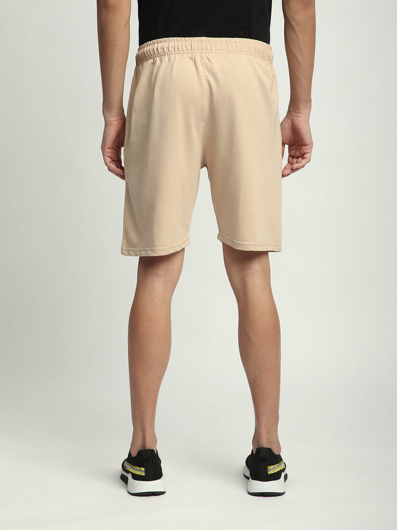 Stitch Hub Beige Loop knit Shorts for Men