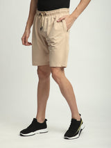 Stitch Hub Beige Loop knit Shorts for Men