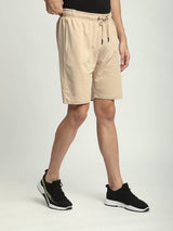 Stitch Hub Beige Loop knit Shorts for Men