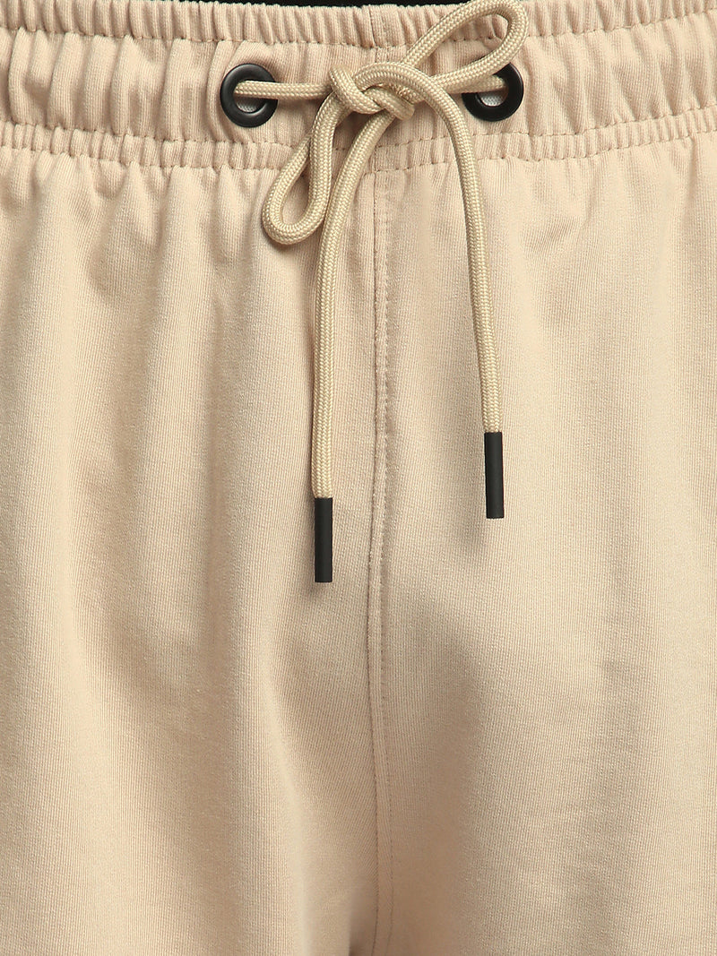 Stitch Hub Beige Loop knit Shorts for Men