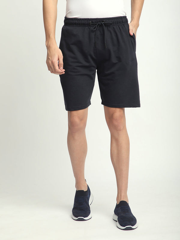 Stitch Hub Navy Loop knit Shorts for Men