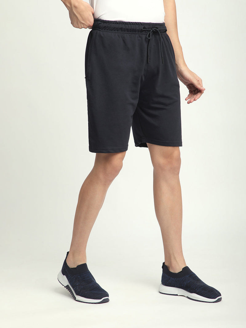 Stitch Hub Navy Loop knit Shorts for Men