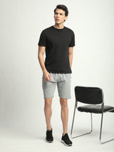 Stitch Hub Grey Loop knit Shorts for Men