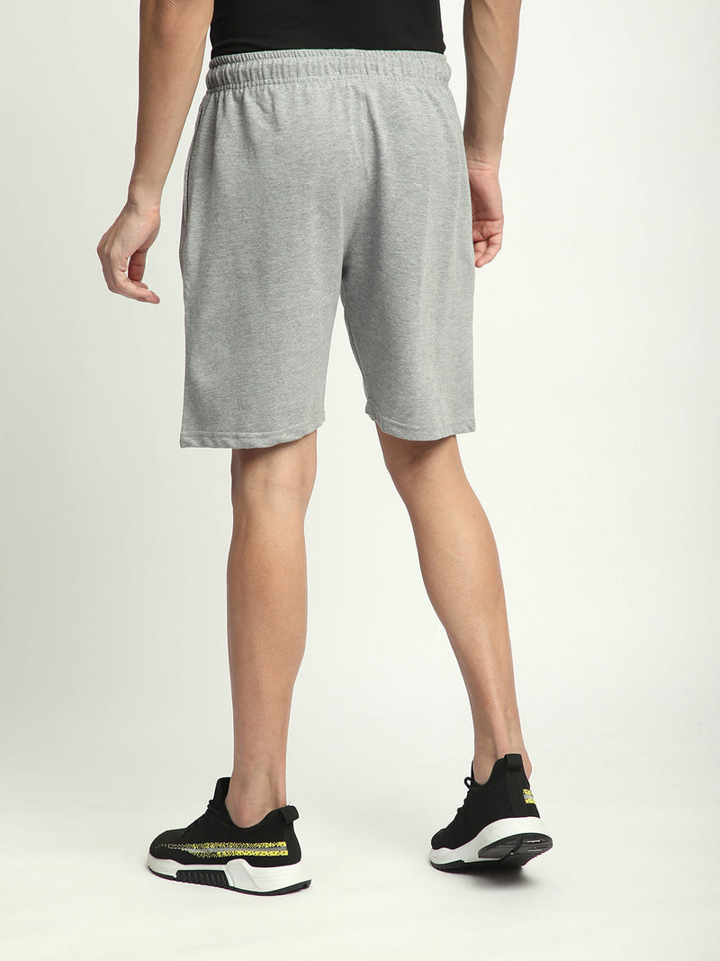 Stitch Hub Grey Loop knit Shorts for Men