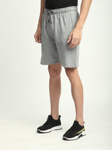 Stitch Hub Grey Loop knit Shorts for Men