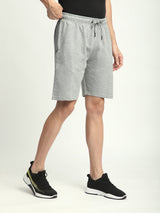 Stitch Hub Grey Loop knit Shorts for Men