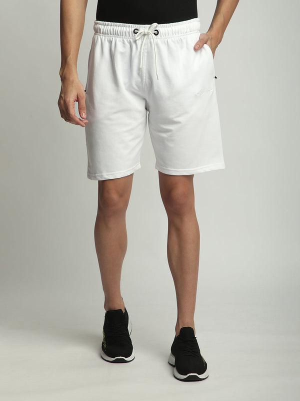 Stitch Hub White Loop knit Shorts for Men