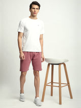 Stitch Hub Rose Pink Loop knit Shorts for Men