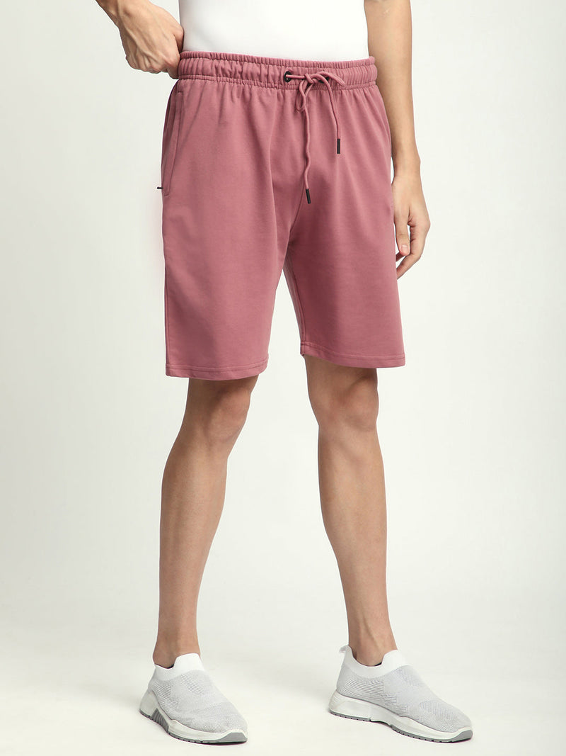 Stitch Hub Rose Pink Loop knit Shorts for Men