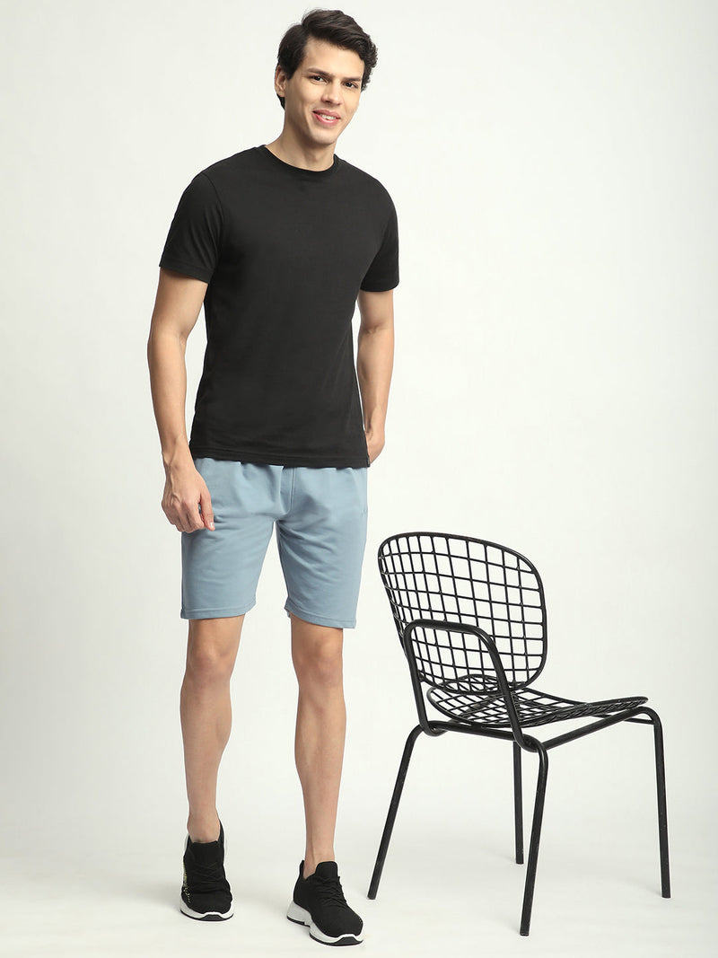 Stitch Hub Blue Loop knit Shorts for Men