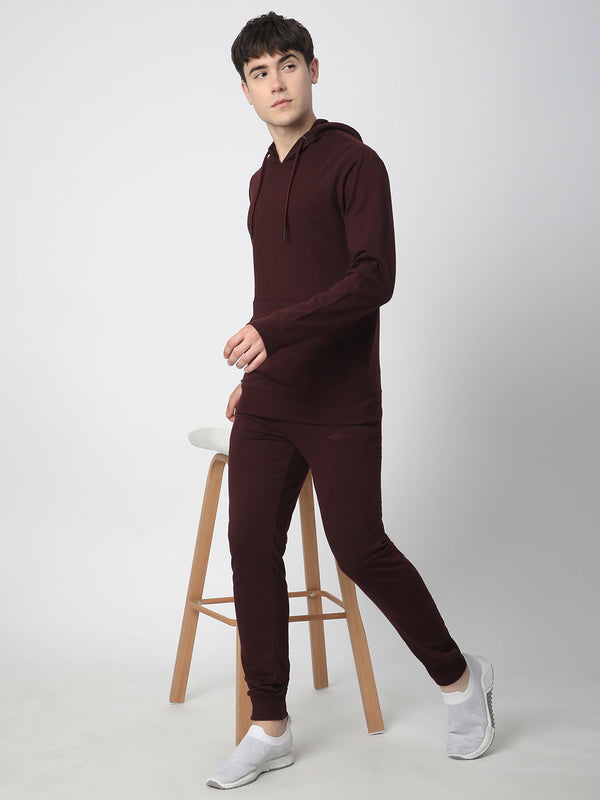 Stitch Hub Wine Loop knit Hoodie - Long Sleeve, Regular Fit