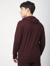 Stitch Hub Wine Loop knit Hoodie - Long Sleeve, Regular Fit