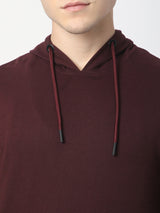 Stitch Hub Wine Loop knit Hoodie - Long Sleeve, Regular Fit