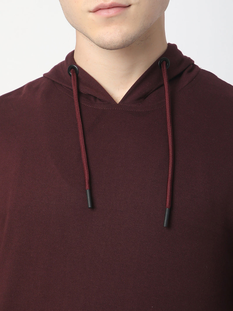 Stitch Hub Wine Loop knit Hoodie - Long Sleeve, Regular Fit