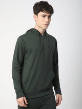 Stitch Hub Olive Loop knit Hoodie - Long Sleeve, Regular Fit