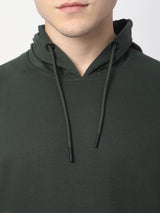 Stitch Hub Olive Loop knit Hoodie - Long Sleeve, Regular Fit