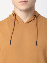 Stitch Hub Tan Loop knit Hoodie - Long Sleeve, Regular Fit