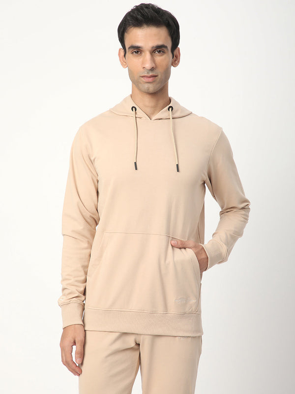 Stitch Hub Beige Loop knit Hoodie - Long Sleeve, Regular Fit