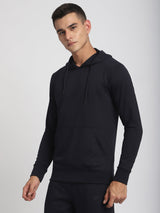 Stitch Hub Navy Loop knit Hoodie - Long Sleeve, Regular Fit