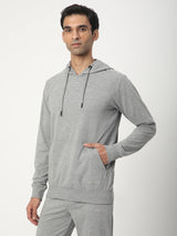 Stitch Hub Grey Loop knit Hoodie - Long Sleeve, Regular Fit