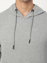 Stitch Hub Grey Loop knit Hoodie - Long Sleeve, Regular Fit