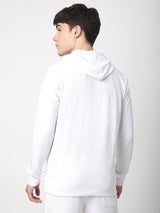 Stitch Hub White Loop knit Hoodie - Long Sleeve, Regular Fit