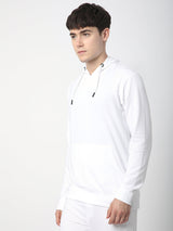 Stitch Hub White Loop knit Hoodie - Long Sleeve, Regular Fit