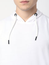 Stitch Hub White Loop knit Hoodie - Long Sleeve, Regular Fit