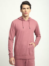 Stitch Hub Rose Pink Loop knit Hoodie - Long Sleeve, Regular Fit