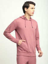 Stitch Hub Rose Pink Loop knit Hoodie - Long Sleeve, Regular Fit