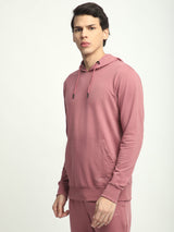 Stitch Hub Rose Pink Loop knit Hoodie - Long Sleeve, Regular Fit