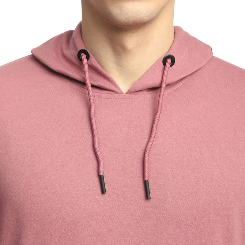 Stitch Hub Rose Pink Loop knit Hoodie - Long Sleeve, Regular Fit