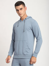 Stitch Hub Blue Loop knit Hoodie - Long Sleeve, Regular Fit